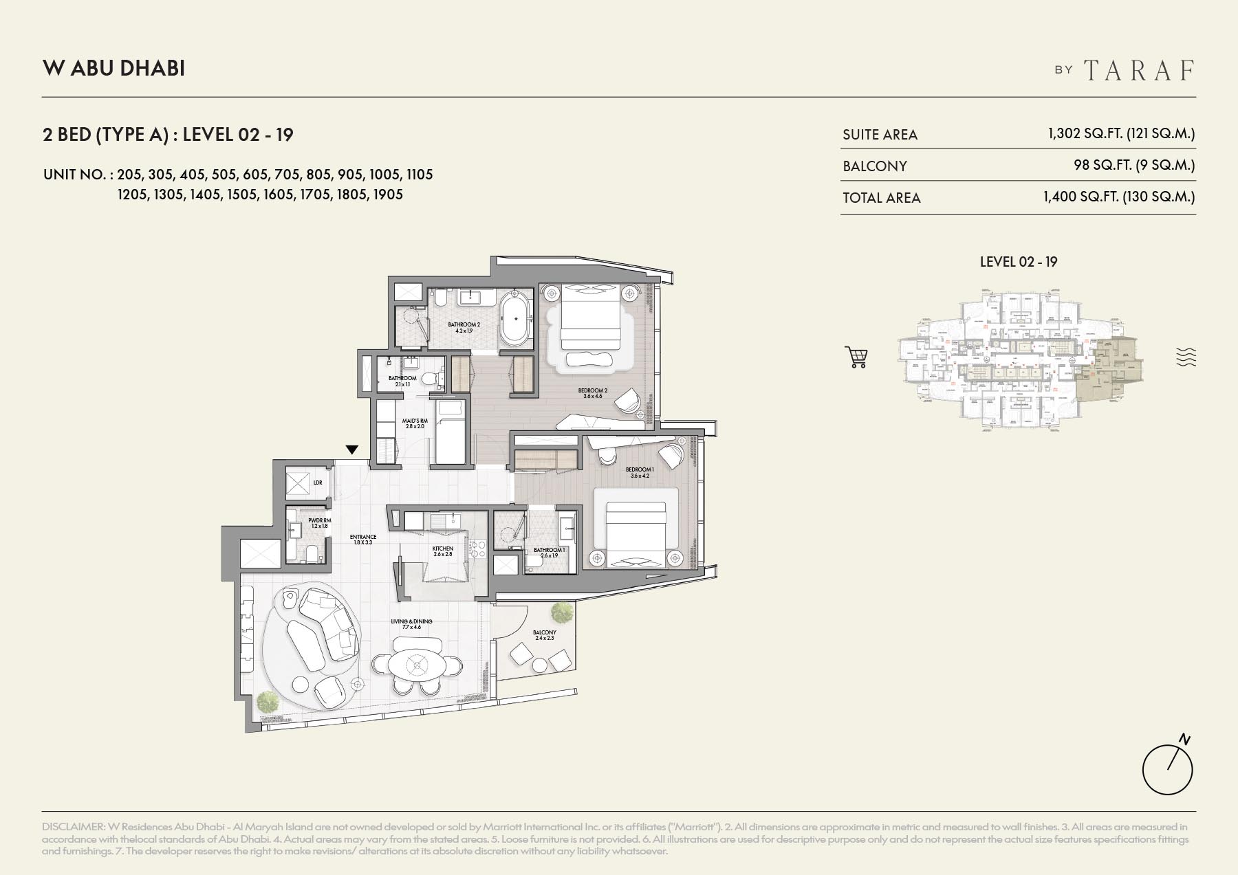 2 Bedroom Floor Plan